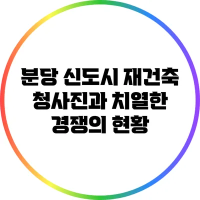 분당 신도시 재건축 청사진과 치열한 경쟁의 현황