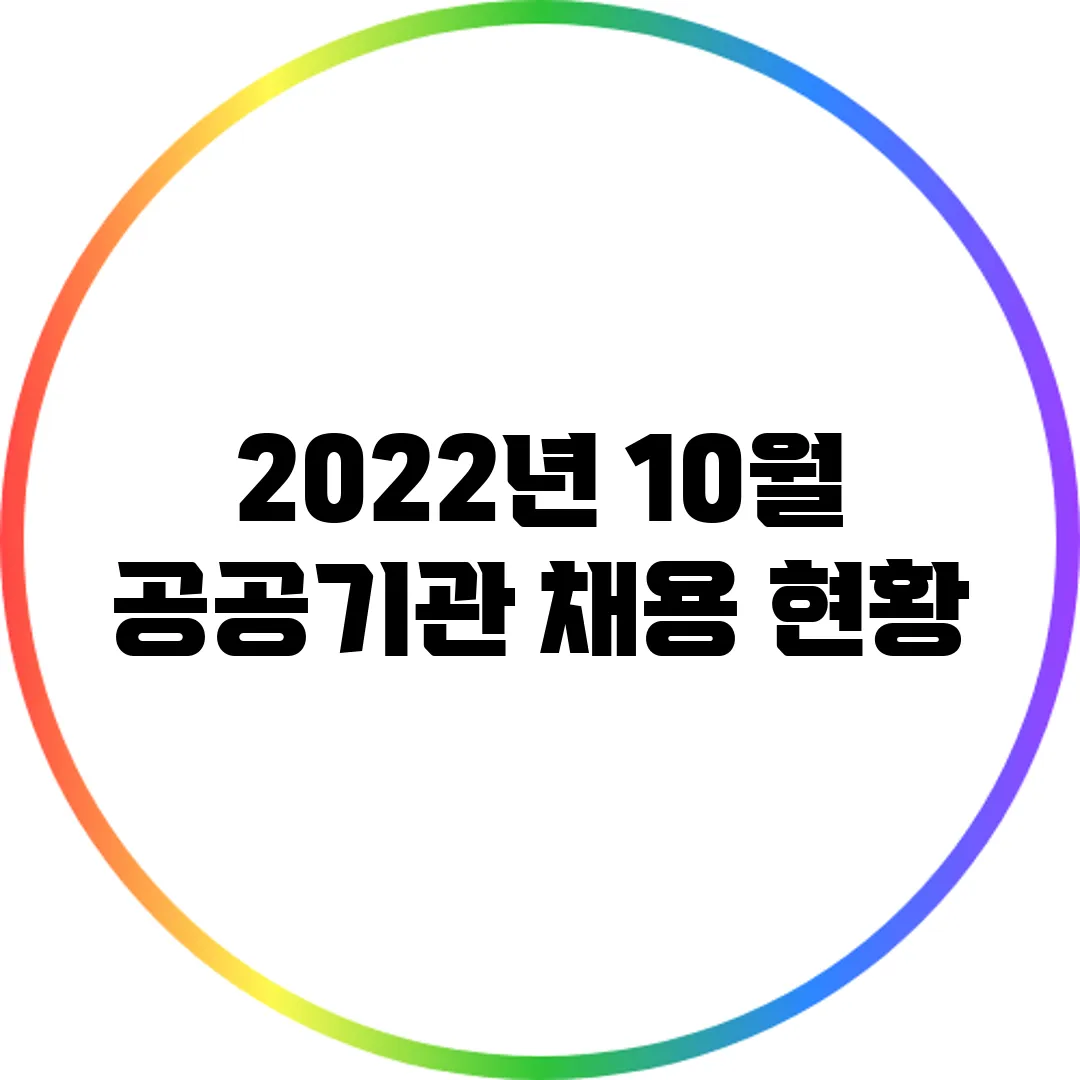 2022년 10월 공공기관 채용 현황