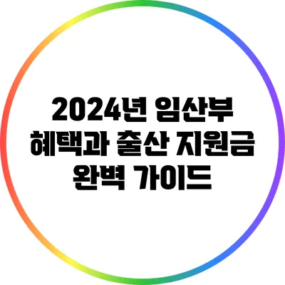 2024년 임산부 혜택과 출산 지원금 완벽 가이드