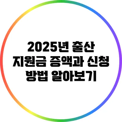 2025년 출산 지원금 증액과 신청 방법 알아보기