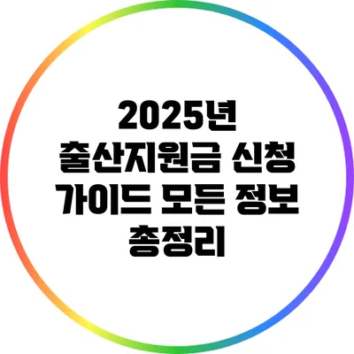 2025년 출산지원금 신청 가이드: 모든 정보 총정리