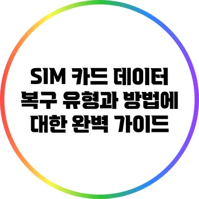 SIM 카드 데이터 복구: 유형과 방법에 대한 완벽 가이드