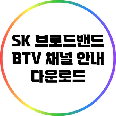 SK 브로드밴드 BTV 채널 안내 다운로드
