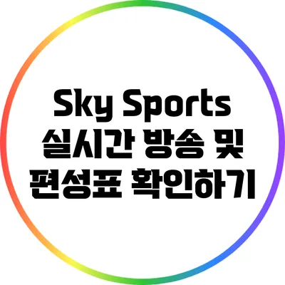 Sky Sports 실시간 방송 및 편성표 확인하기
