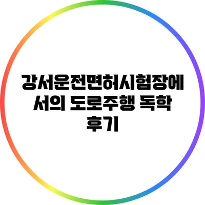 강서운전면허시험장에서의 도로주행 독학 후기