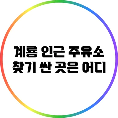 계룡 인근 주유소 찾기: 싼 곳은 어디?