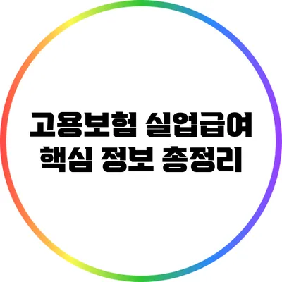 고용보험 실업급여 핵심 정보 총정리