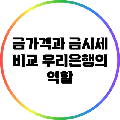 금가격과 금시세 비교: 우리은행의 역할