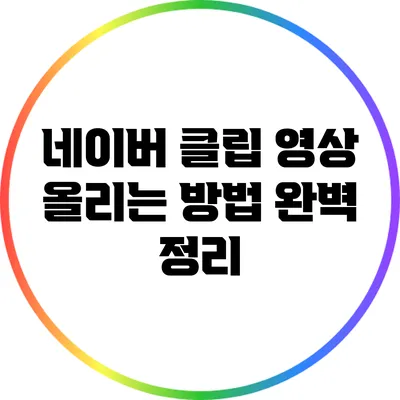 네이버 클립 영상 올리는 방법 완벽 정리