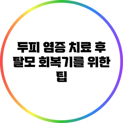 두피 염증 치료 후 탈모 회복기를 위한 팁