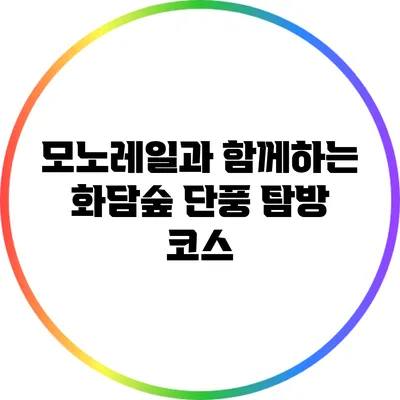 모노레일과 함께하는 화담숲 단풍 탐방 코스