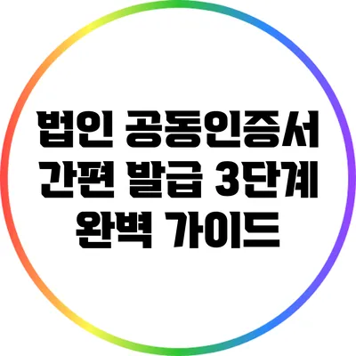 법인 공동인증서 간편 발급 3단계 완벽 가이드
