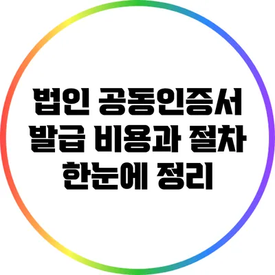 법인 공동인증서 발급 비용과 절차 한눈에 정리