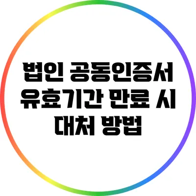 법인 공동인증서 유효기간 만료 시 대처 방법