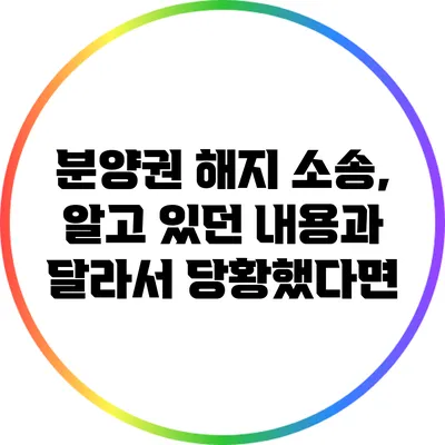 분양권 해지 소송, 알고 있던 내용과 달라서 당황했다면?
