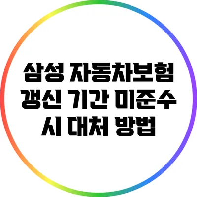 삼성 자동차보험 갱신 기간 미준수 시 대처 방법
