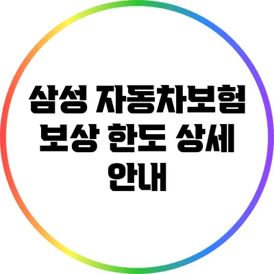 삼성 자동차보험 보상 한도 상세 안내