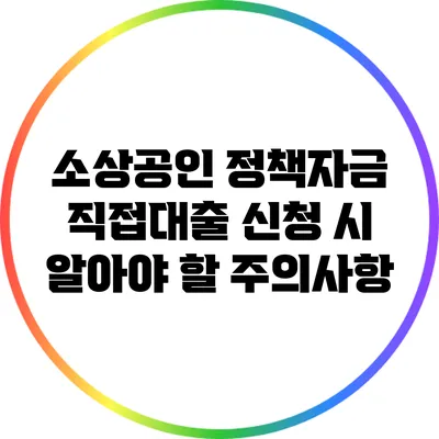 소상공인 정책자금 직접대출 신청 시 알아야 할 주의사항