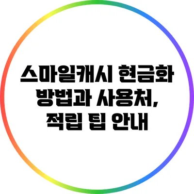 스마일캐시 현금화 방법과 사용처, 적립 팁 안내