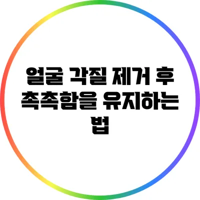 얼굴 각질 제거 후 촉촉함을 유지하는 법
