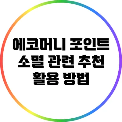 에코머니 포인트 소멸 관련 추천 활용 방법