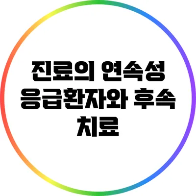 진료의 연속성: 응급환자와 후속 치료