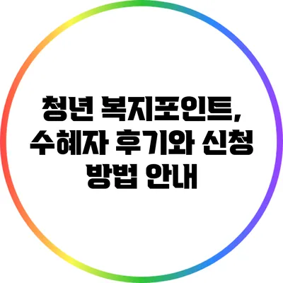 청년 복지포인트, 수혜자 후기와 신청 방법 안내