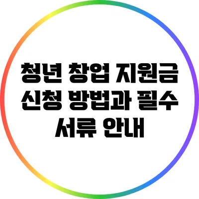 청년 창업 지원금 신청 방법과 필수 서류 안내