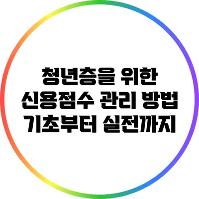 청년층을 위한 신용점수 관리 방법: 기초부터 실전까지