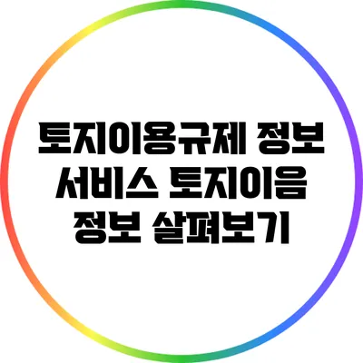 토지이용규제 정보 서비스: 토지이음 정보 살펴보기