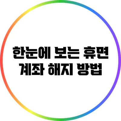 한눈에 보는 휴면 계좌 해지 방법