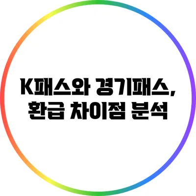 K패스와 경기패스, 환급 차이점 분석