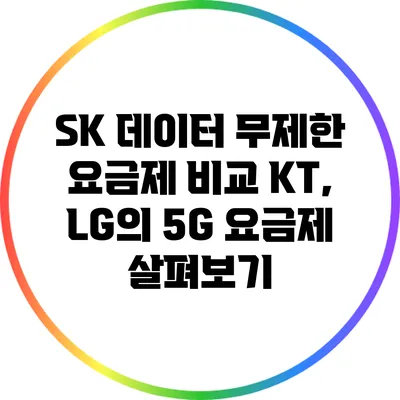 SK 데이터 무제한 요금제 비교 KT, LG의 5G 요금제 살펴보기