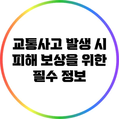 교통사고 발생 시 피해 보상을 위한 필수 정보