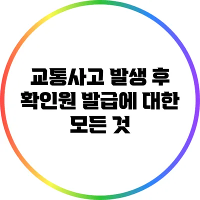 교통사고 발생 후 확인원 발급에 대한 모든 것
