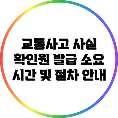 교통사고 사실 확인원 발급 소요 시간 및 절차 안내