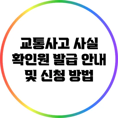 교통사고 사실 확인원 발급 안내 및 신청 방법