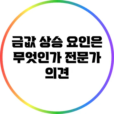 금값 상승 요인은 무엇인가? 전문가 의견
