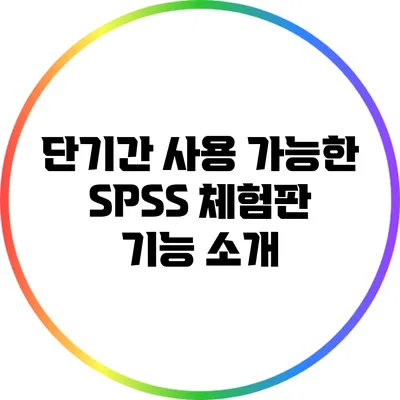 단기간 사용 가능한 SPSS 체험판 기능 소개