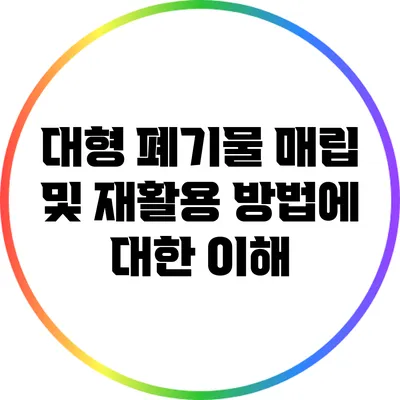 대형 폐기물 매립 및 재활용 방법에 대한 이해
