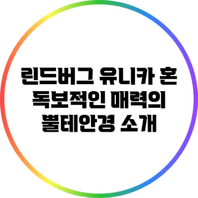 린드버그 유니카 혼: 독보적인 매력의 뿔테안경 소개
