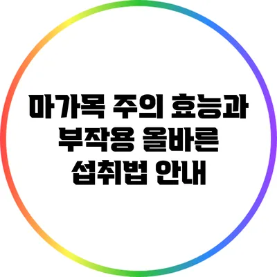 마가목 주의 효능과 부작용: 올바른 섭취법 안내