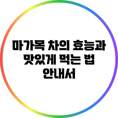 마가목 차의 효능과 맛있게 먹는 법 안내서