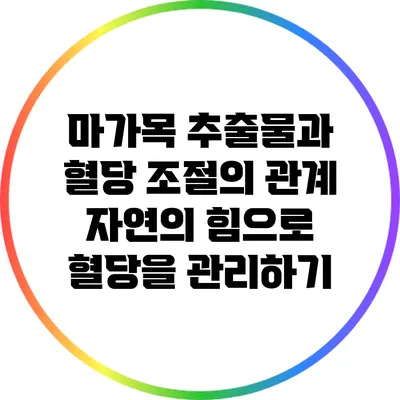 마가목 추출물과 혈당 조절의 관계: 자연의 힘으로 혈당을 관리하기