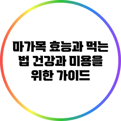 마가목 효능과 먹는 법: 건강과 미용을 위한 가이드