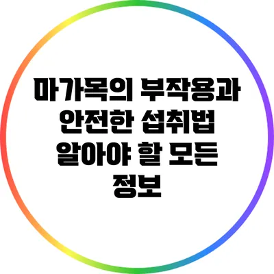 마가목의 부작용과 안전한 섭취법: 알아야 할 모든 정보