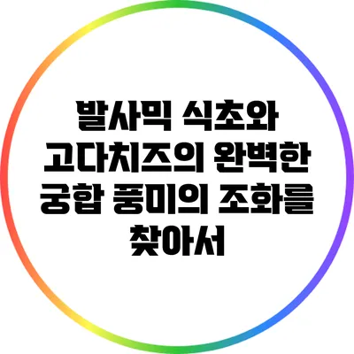 발사믹 식초와 고다치즈의 완벽한 궁합: 풍미의 조화를 찾아서