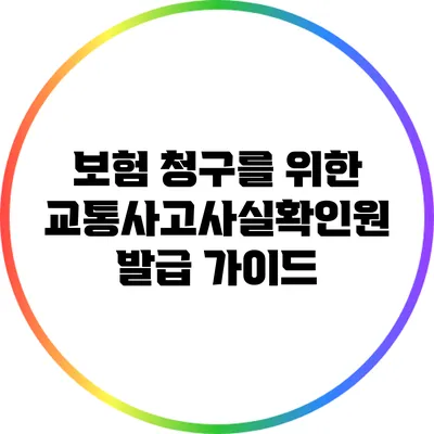 보험 청구를 위한 교통사고사실확인원 발급 가이드