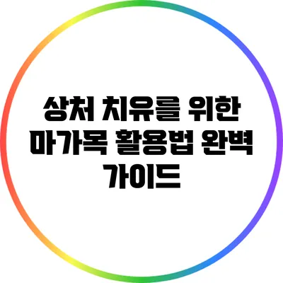 상처 치유를 위한 마가목 활용법 완벽 가이드