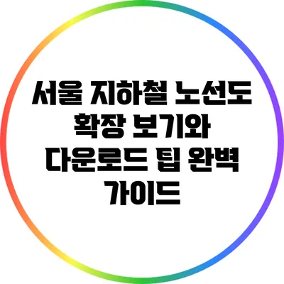 서울 지하철 노선도 확장 보기와 다운로드 팁 완벽 가이드